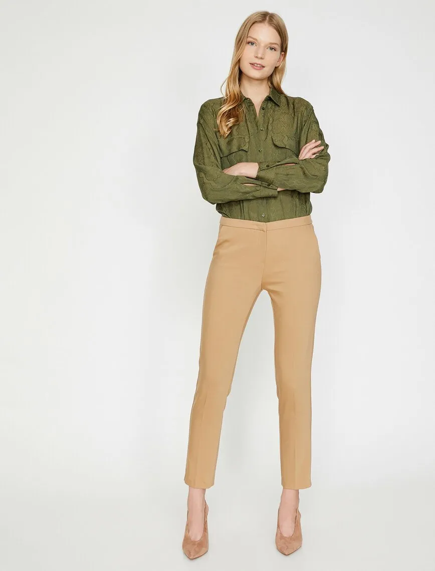 16330 Camel Pocket Detail Trousers