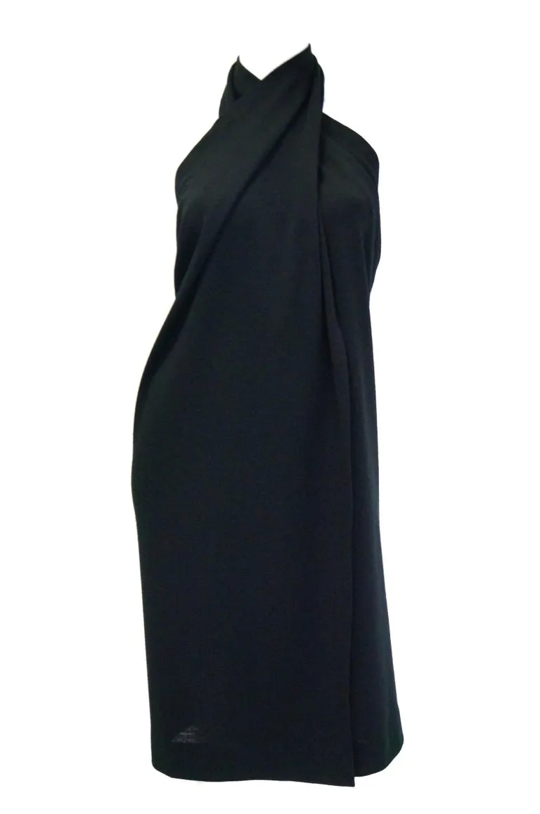 1985 Donna Karan "Seven Easy Pieces Collection" Black Wool Wrap Skirt