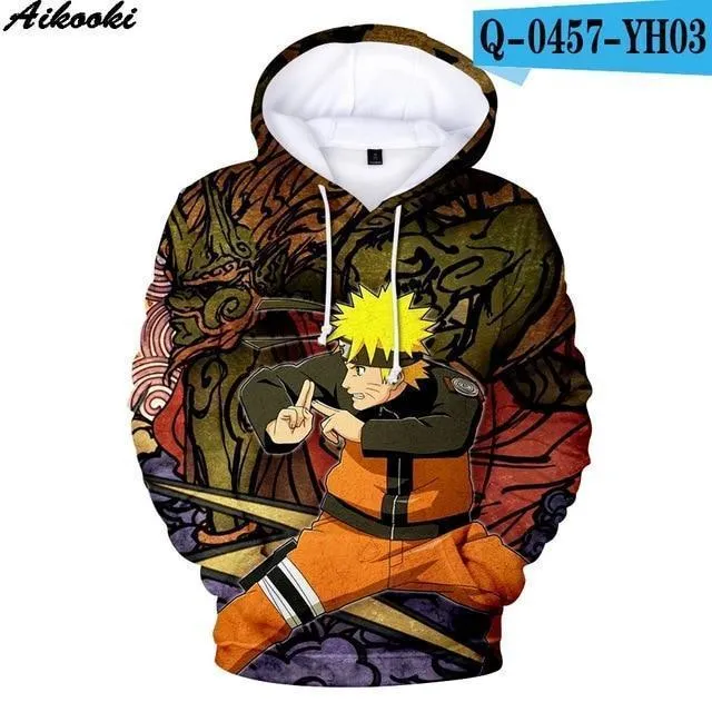 Aikooki Hot Anime Naruto Hoodies Men Women Winter pullovers 3D Hooded