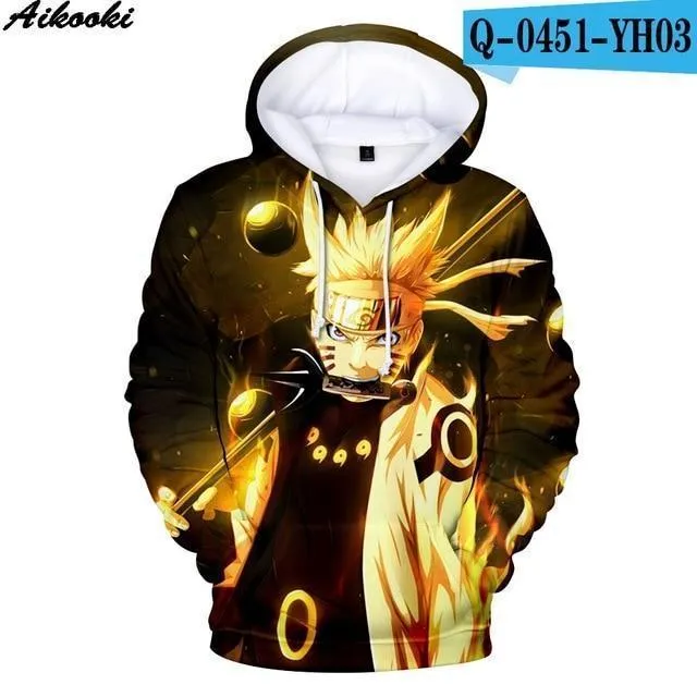 Aikooki Hot Anime Naruto Hoodies Men Women Winter pullovers 3D Hooded