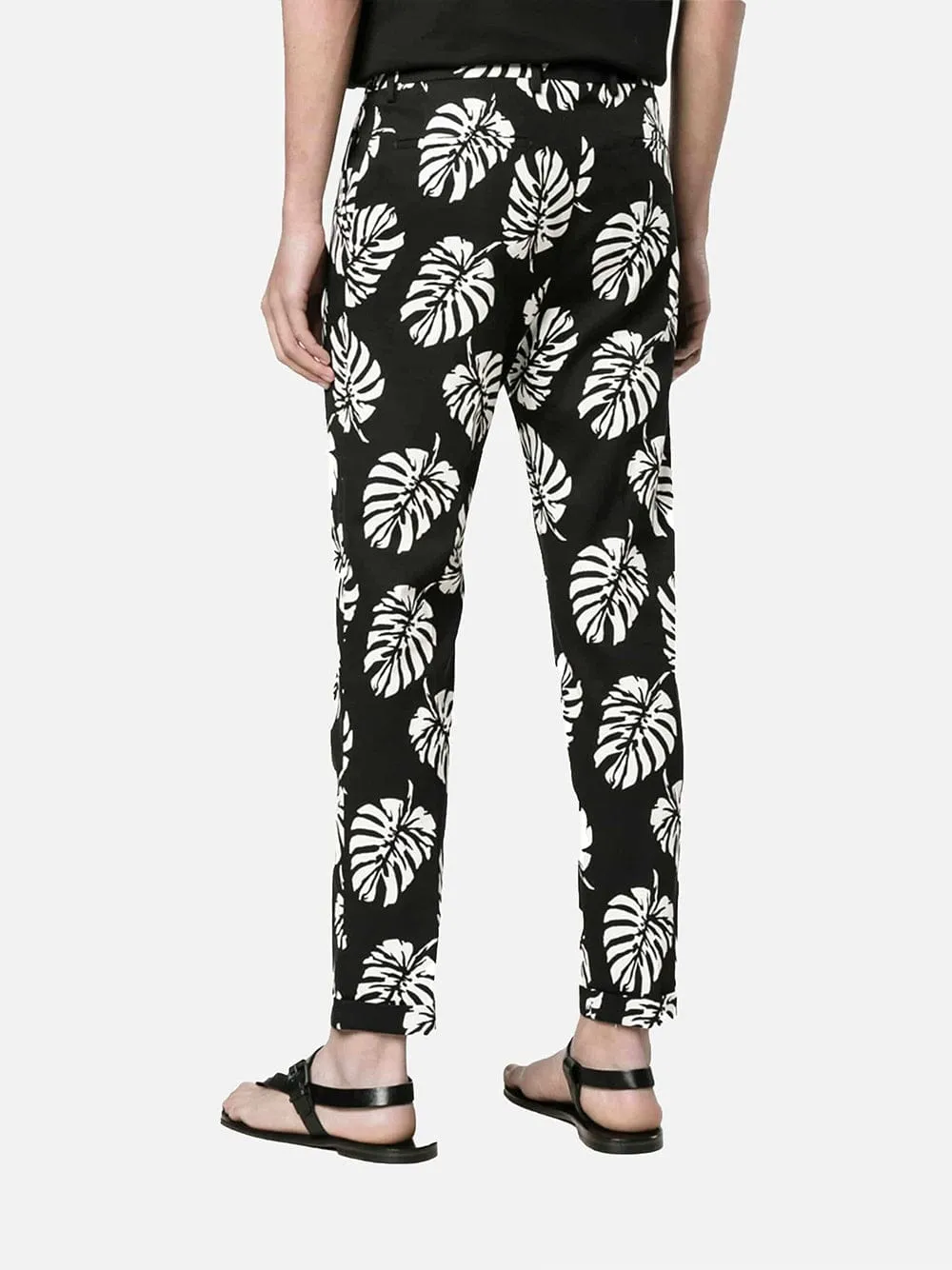 All-Over Leaf Print Trousers