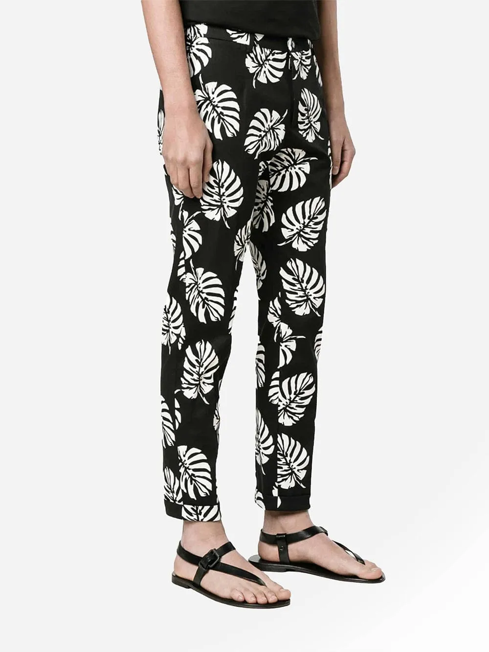 All-Over Leaf Print Trousers