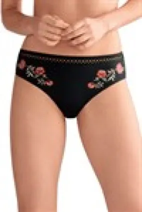 Amoena Barcelona Medium Height Briefs - Black / Red #71238