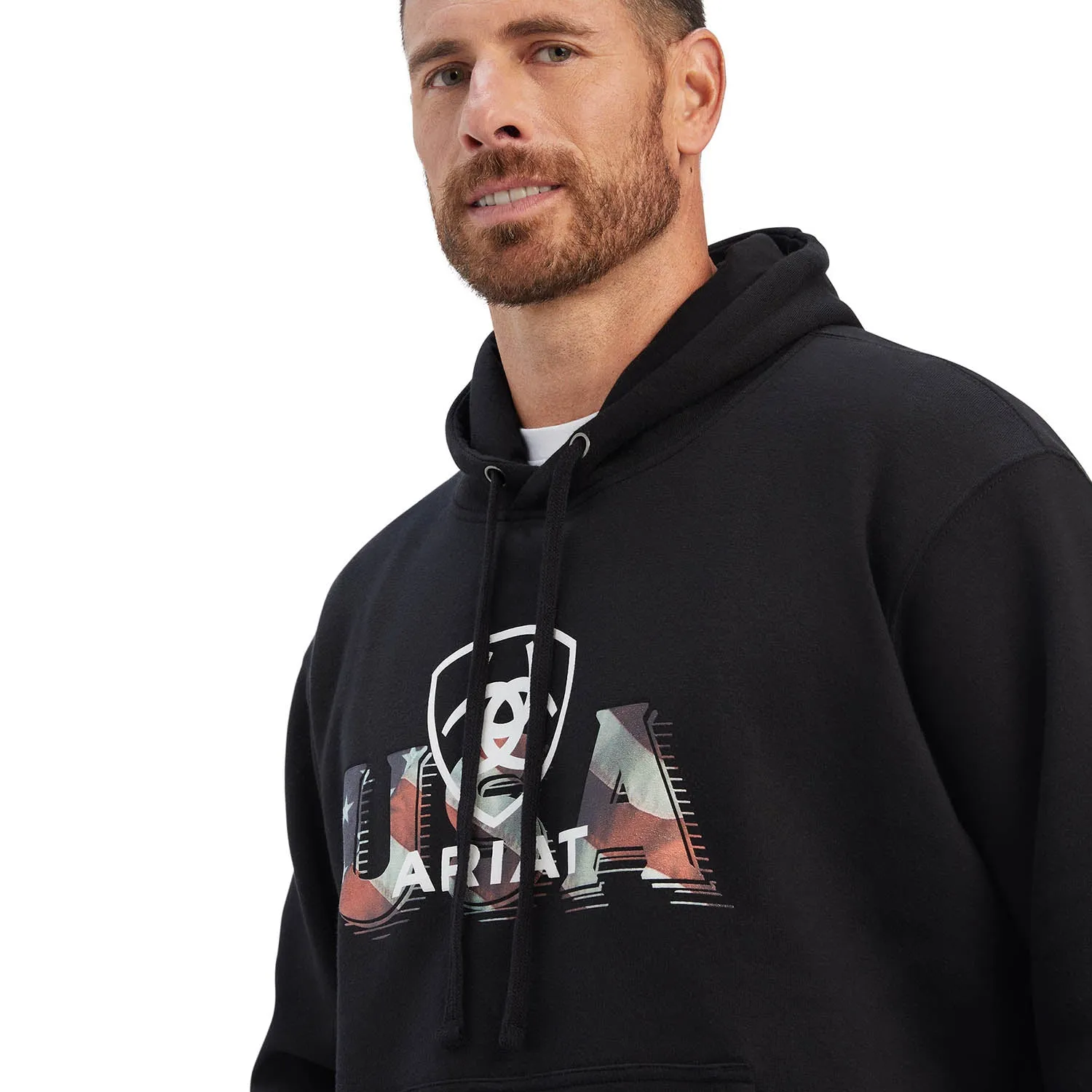 Ariat USA Proud Sweatshirt Hoodie, Unisex, Black