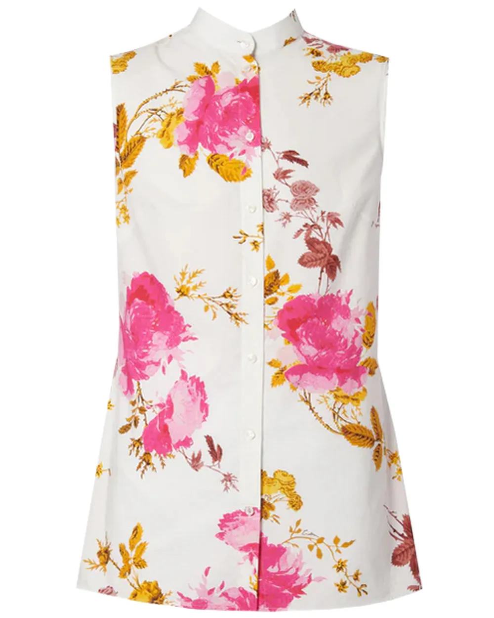 Cerise Sleeveless Print Shirt