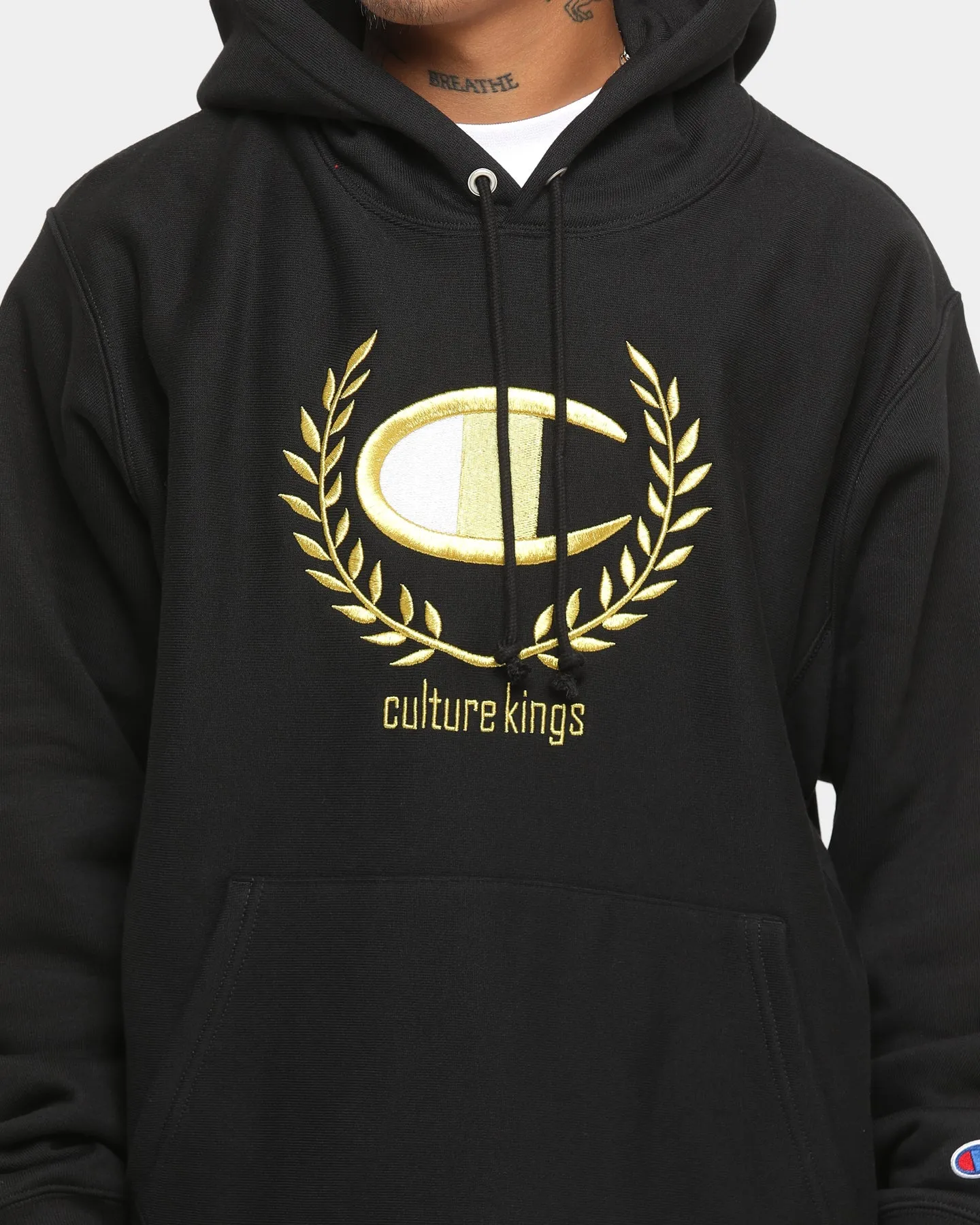 Champion Champion x Culture Kings Rev Weave Hoodie Black/Gold