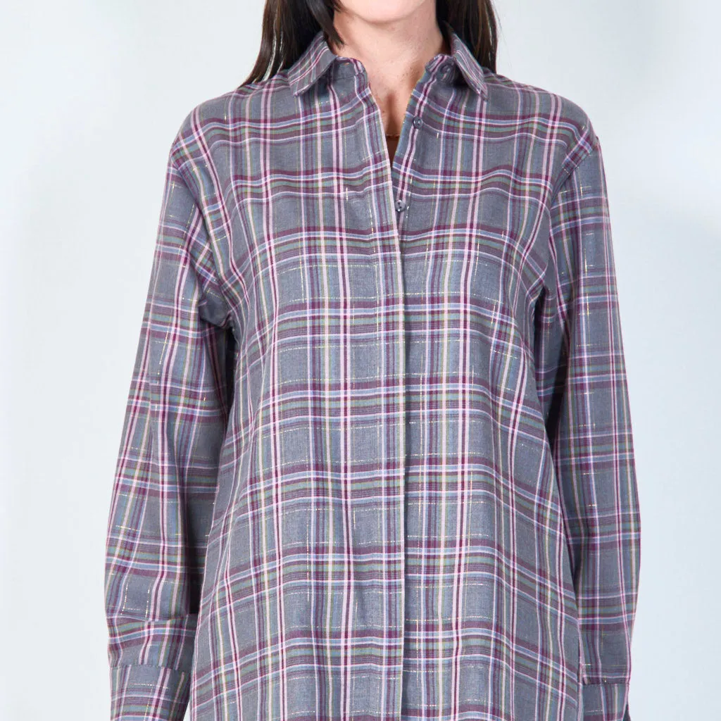 Classic plaid button-up shirt wholesale