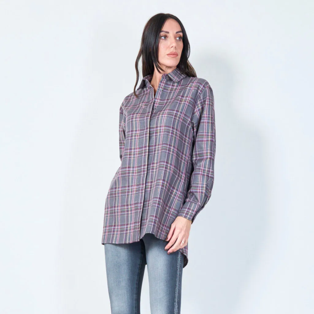 Classic plaid button-up shirt wholesale