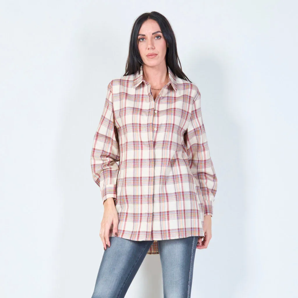 Classic plaid button-up shirt wholesale