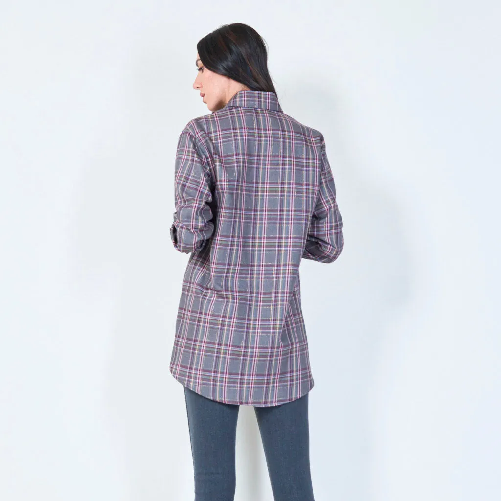 Classic plaid button-up shirt wholesale