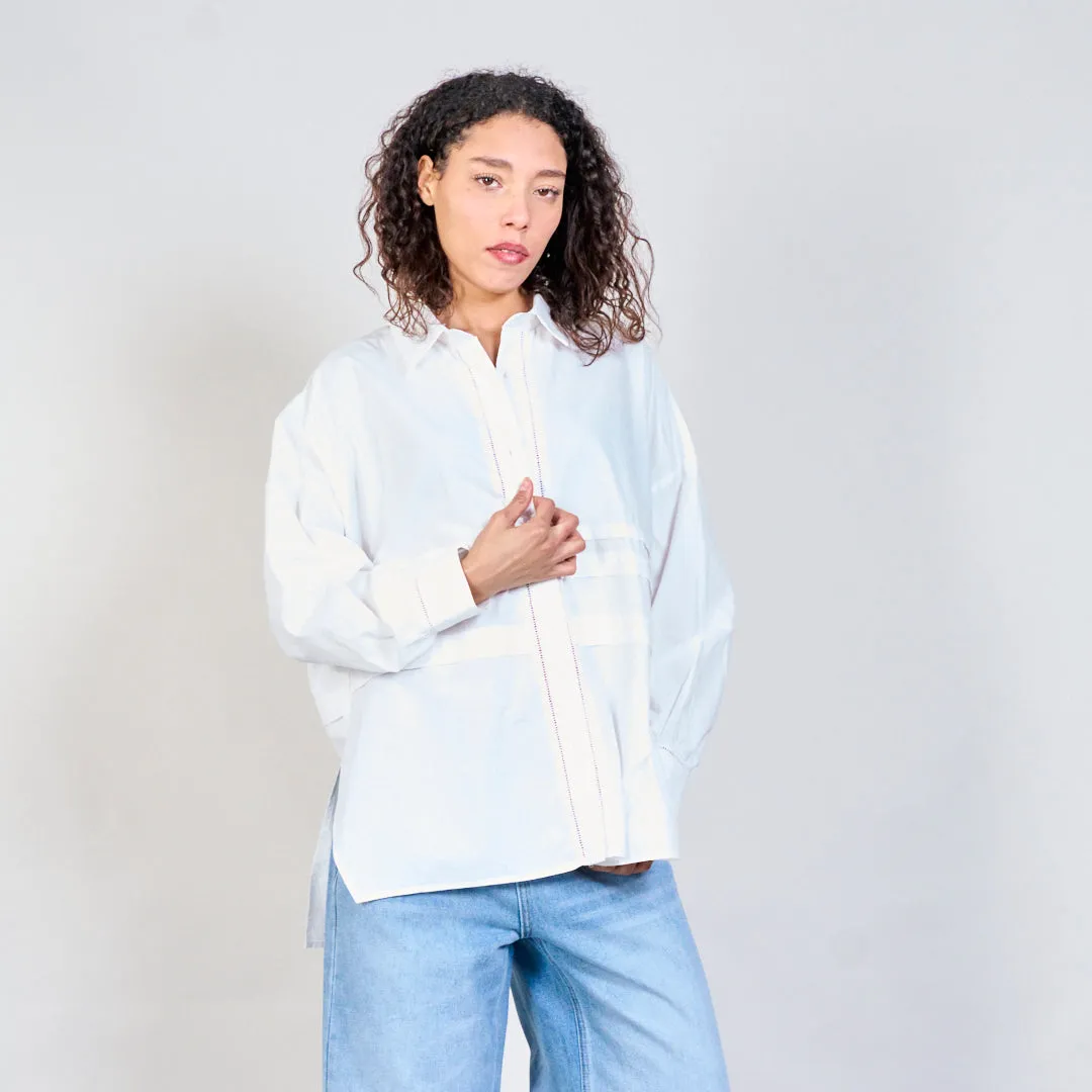 Classic pleated button-down shirt wholesale