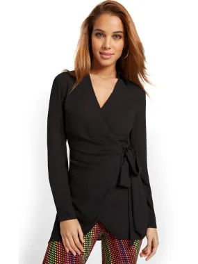 Collared Tie-Waist Blouse