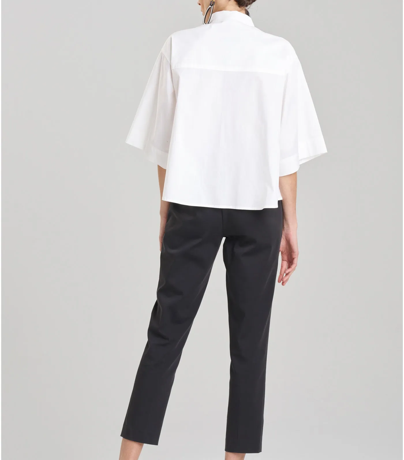 Cotton Poplin Trapeze Shirt White