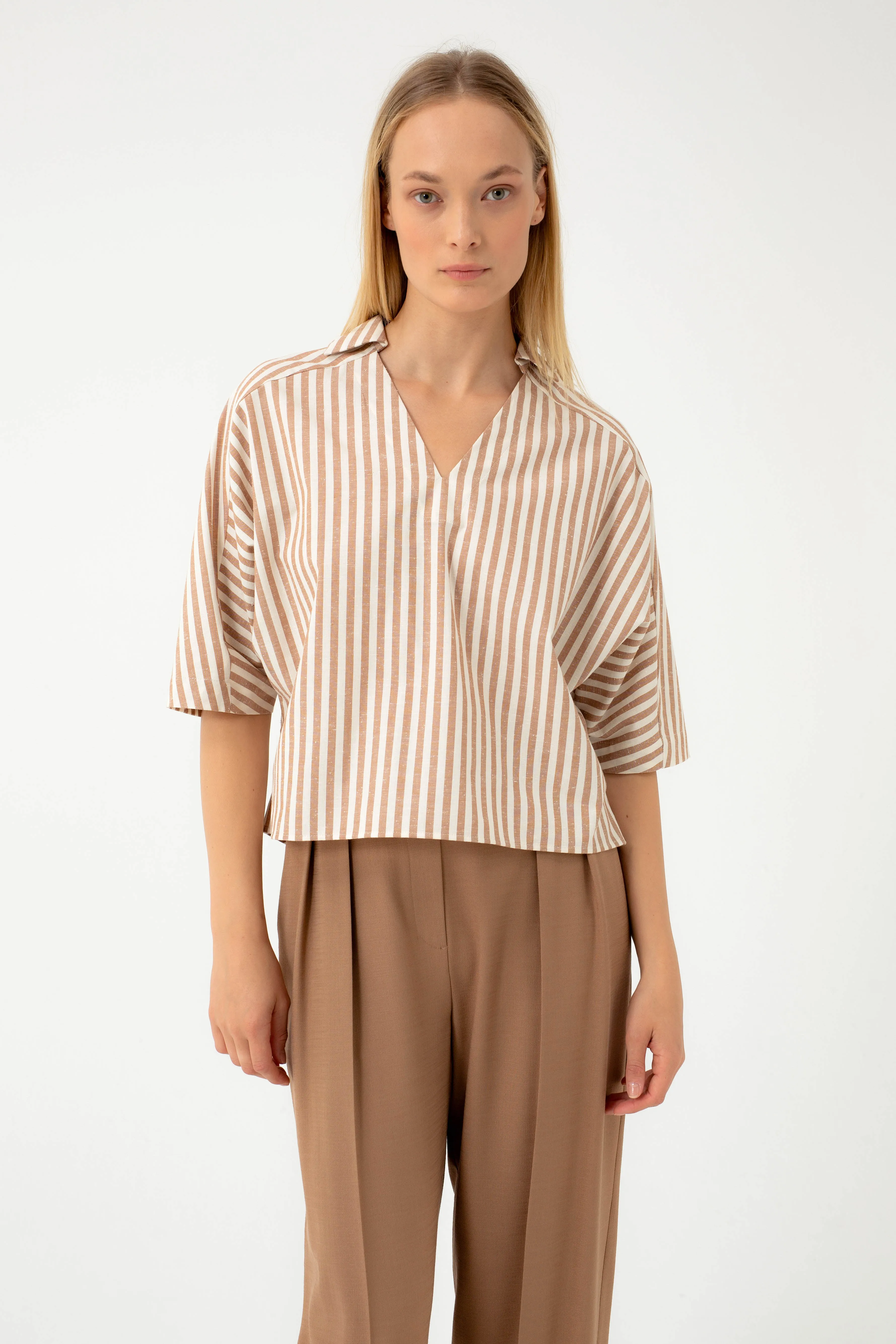 COTTON STRIPED BLOUSE