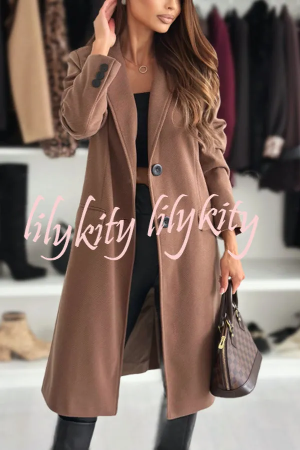 Fashionable Casual Lapel Long Sleeve Single Breasted Loose Coat