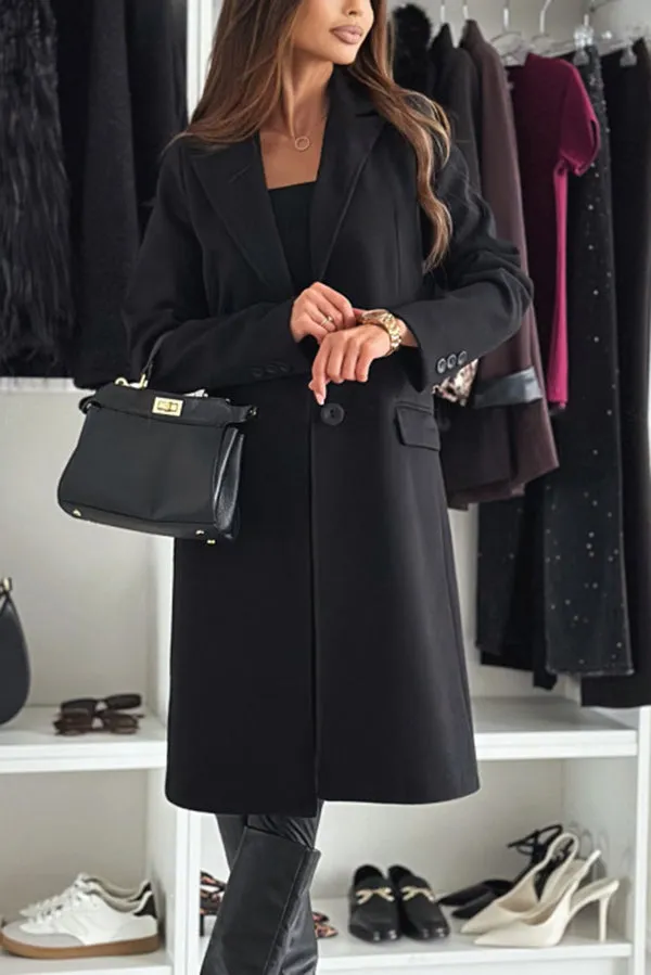 Fashionable Casual Lapel Long Sleeve Single Breasted Loose Coat