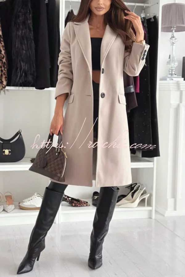 Fashionable Casual Lapel Long Sleeve Single Breasted Loose Coat