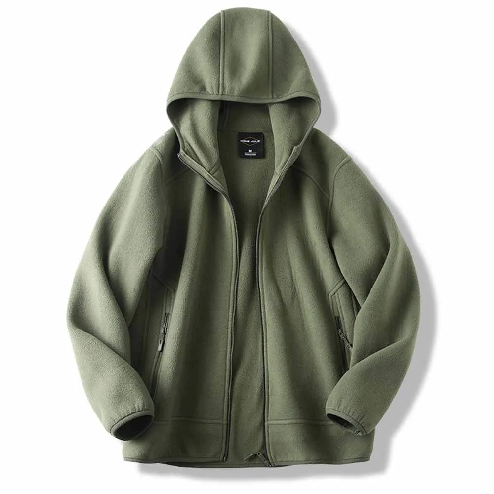 Fashionable Warm Men's Hooded Zip-Up Jacket