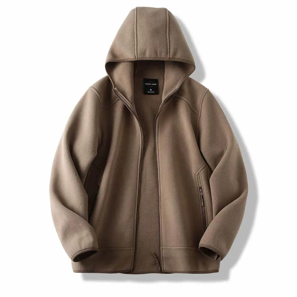 Fashionable Warm Men's Hooded Zip-Up Jacket