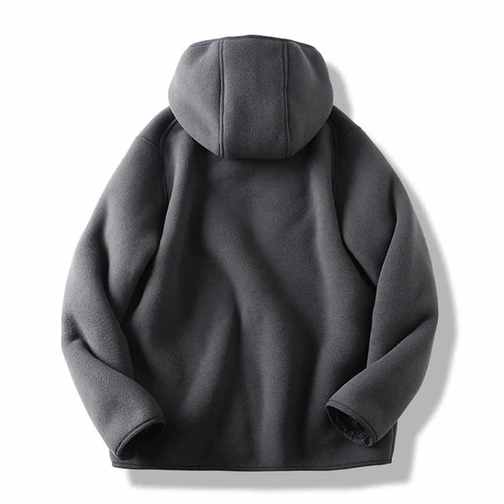 Fashionable Warm Men's Hooded Zip-Up Jacket