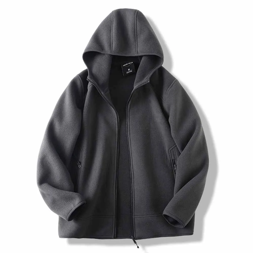 Fashionable Warm Men's Hooded Zip-Up Jacket