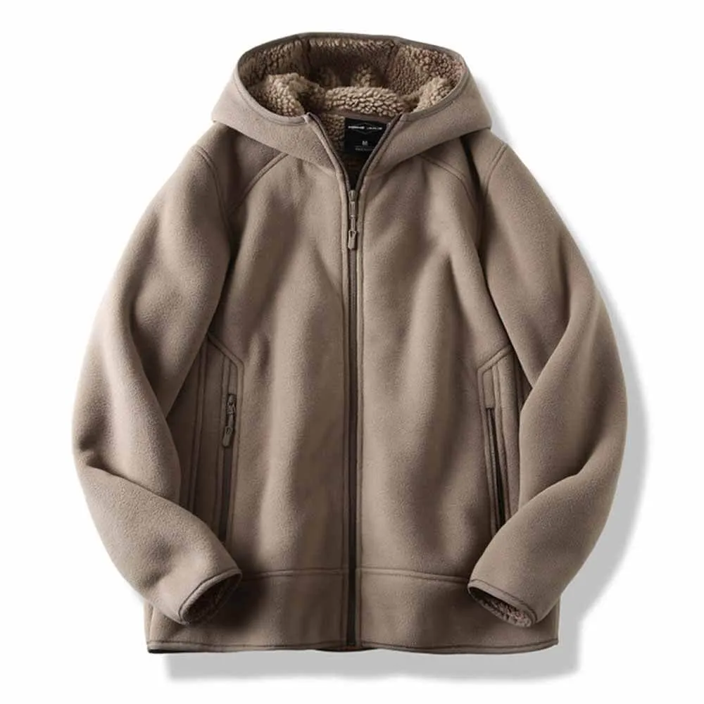 Fashionable Warm Men's Hooded Zip-Up Jacket