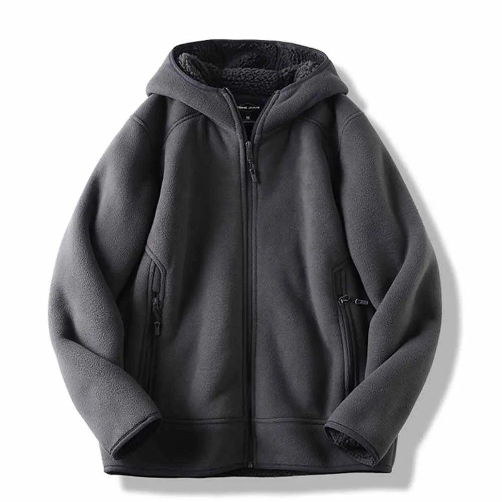 Fashionable Warm Men's Hooded Zip-Up Jacket