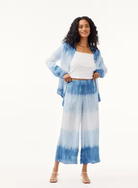 Flowy Tie-Dye Wide Leg Pants- Mykonos Stripe Dye