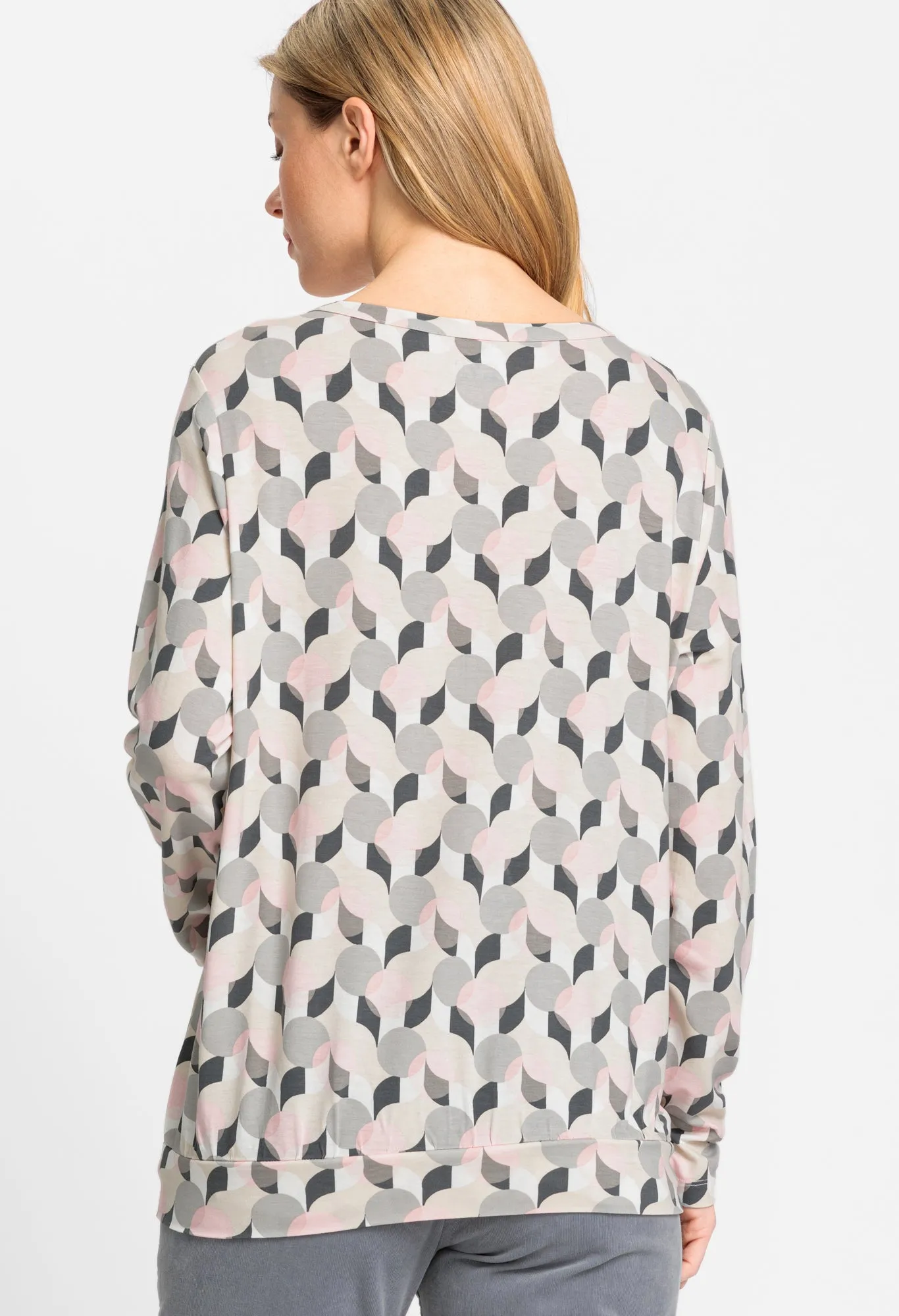 Graphic Print Top with Slip Neckline