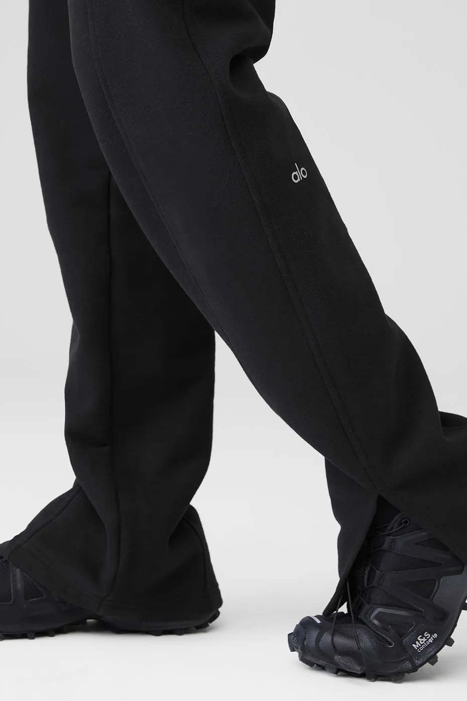 High-Waist Free Time Straight Leg Sweatpant - Black