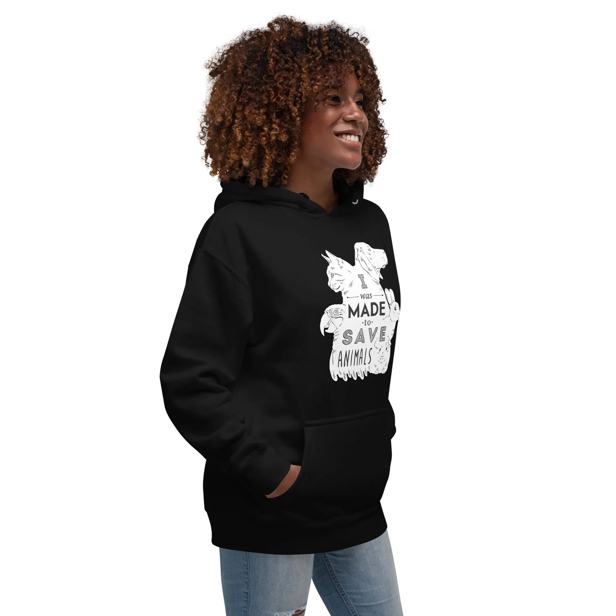 I was made to save animals Unisex Premium Hoodie