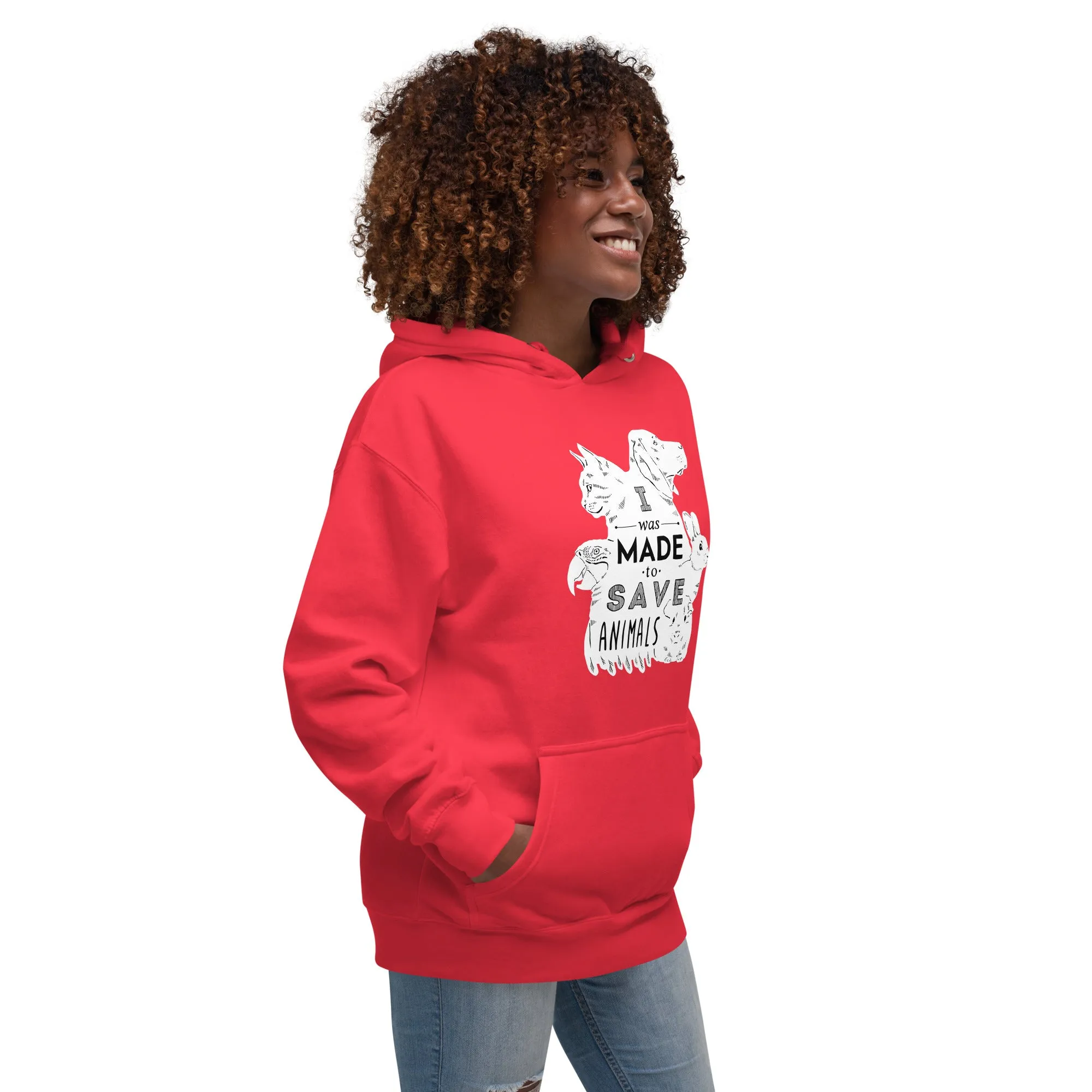 I was made to save animals Unisex Premium Hoodie