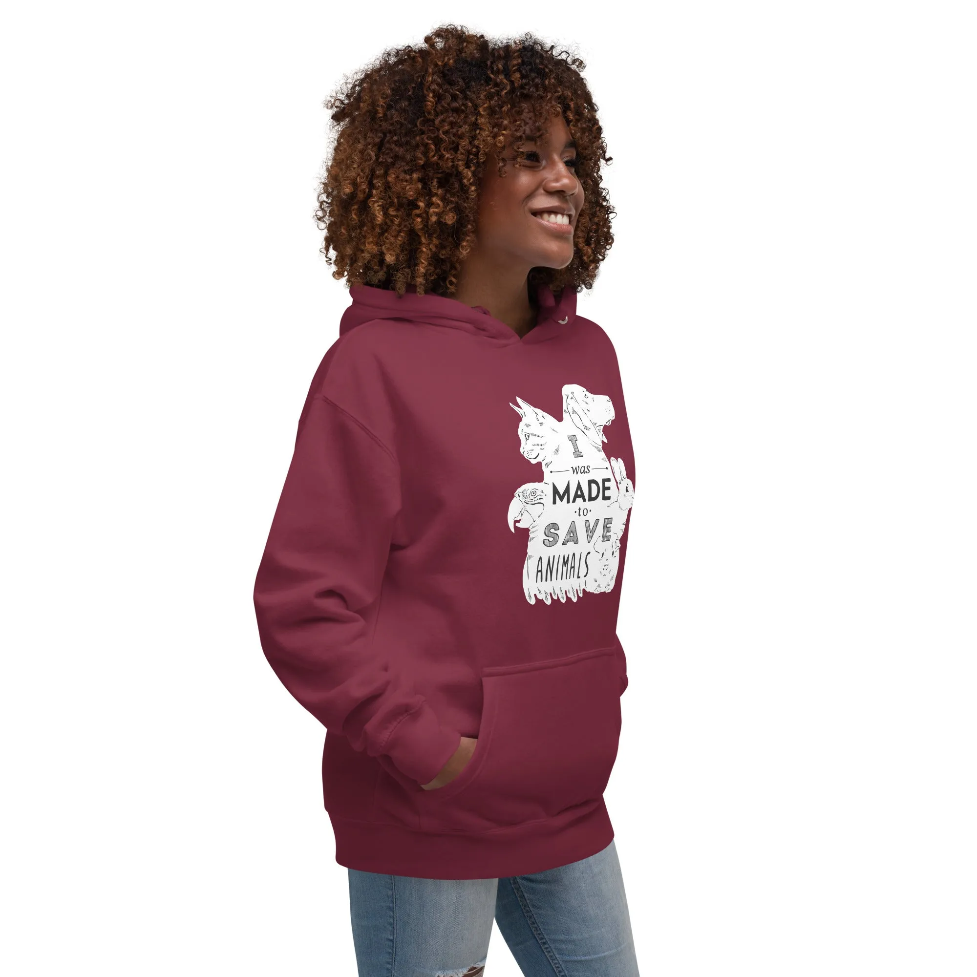 I was made to save animals Unisex Premium Hoodie