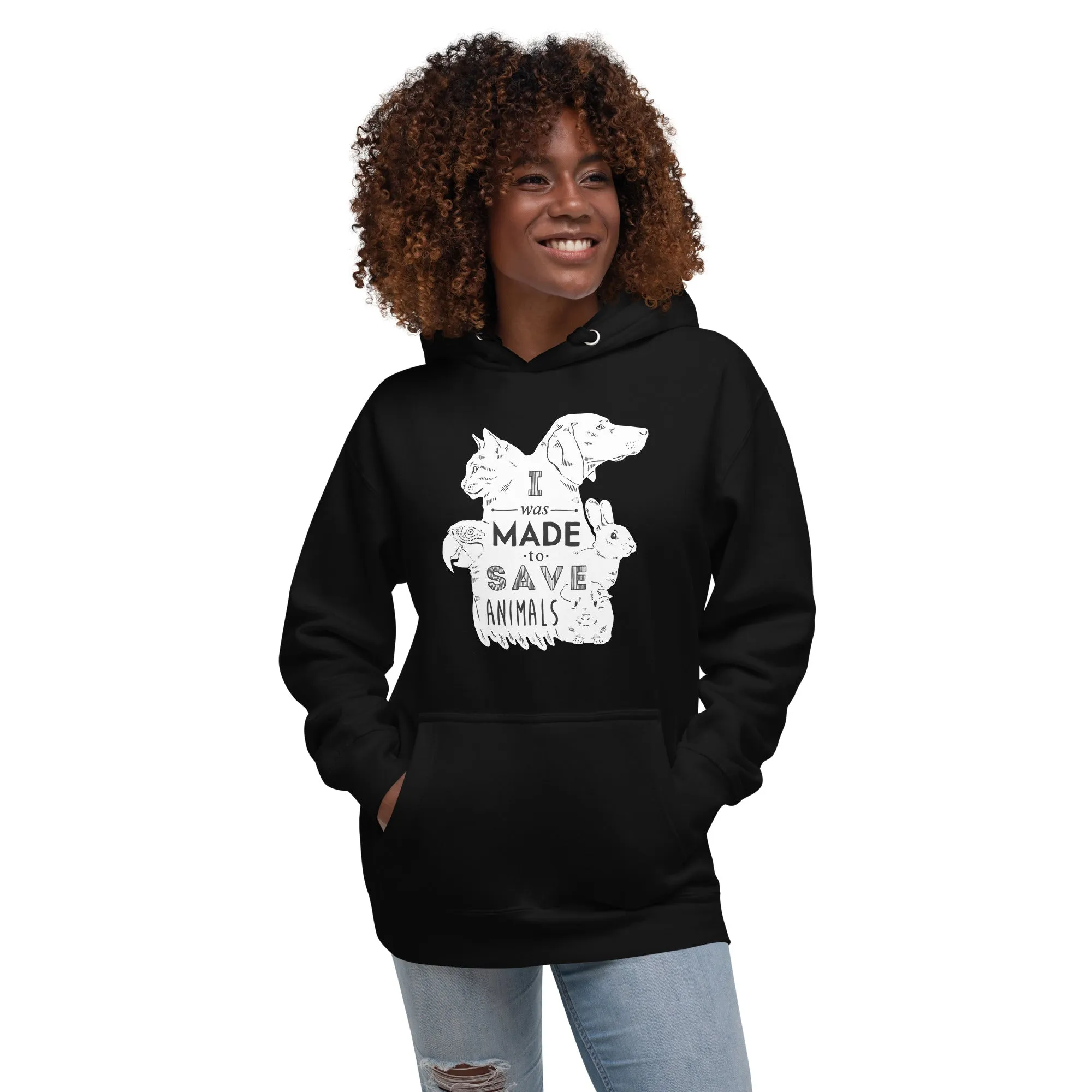 I was made to save animals Unisex Premium Hoodie