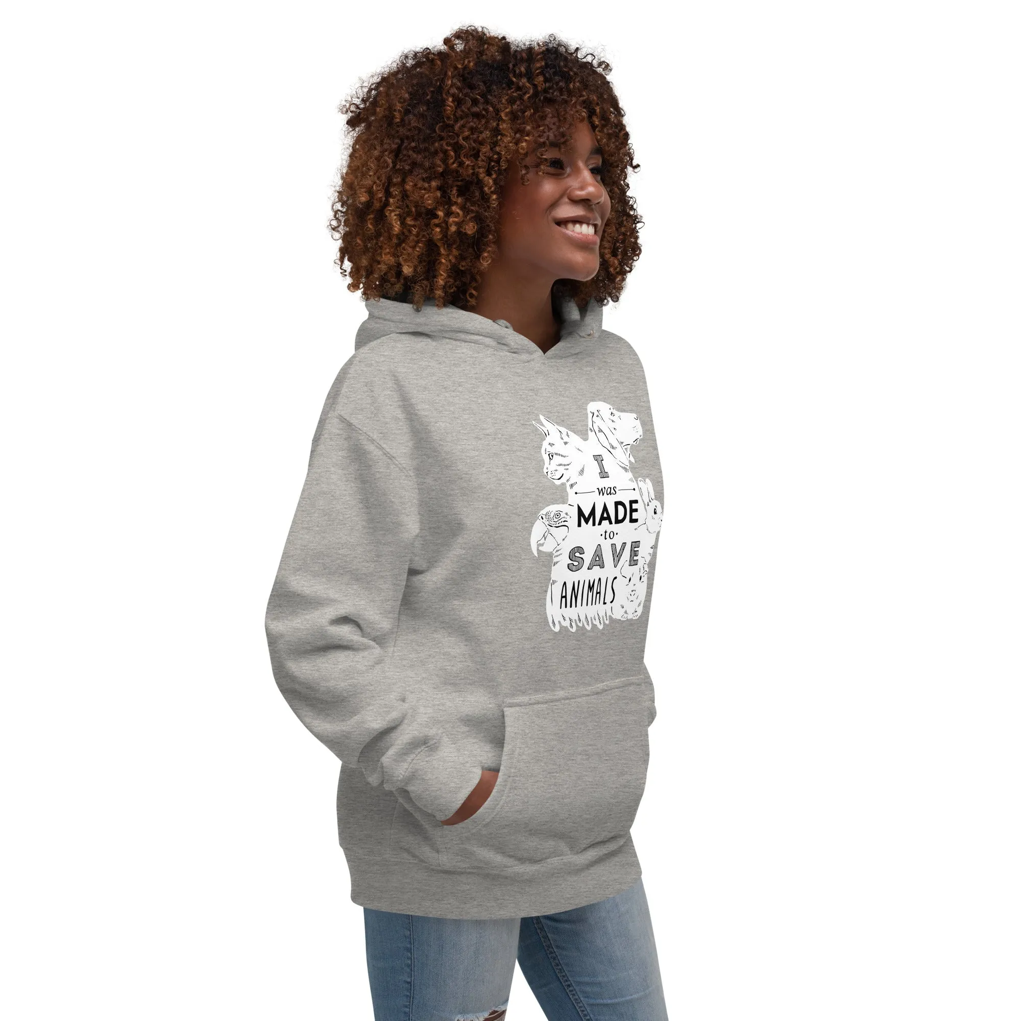 I was made to save animals Unisex Premium Hoodie