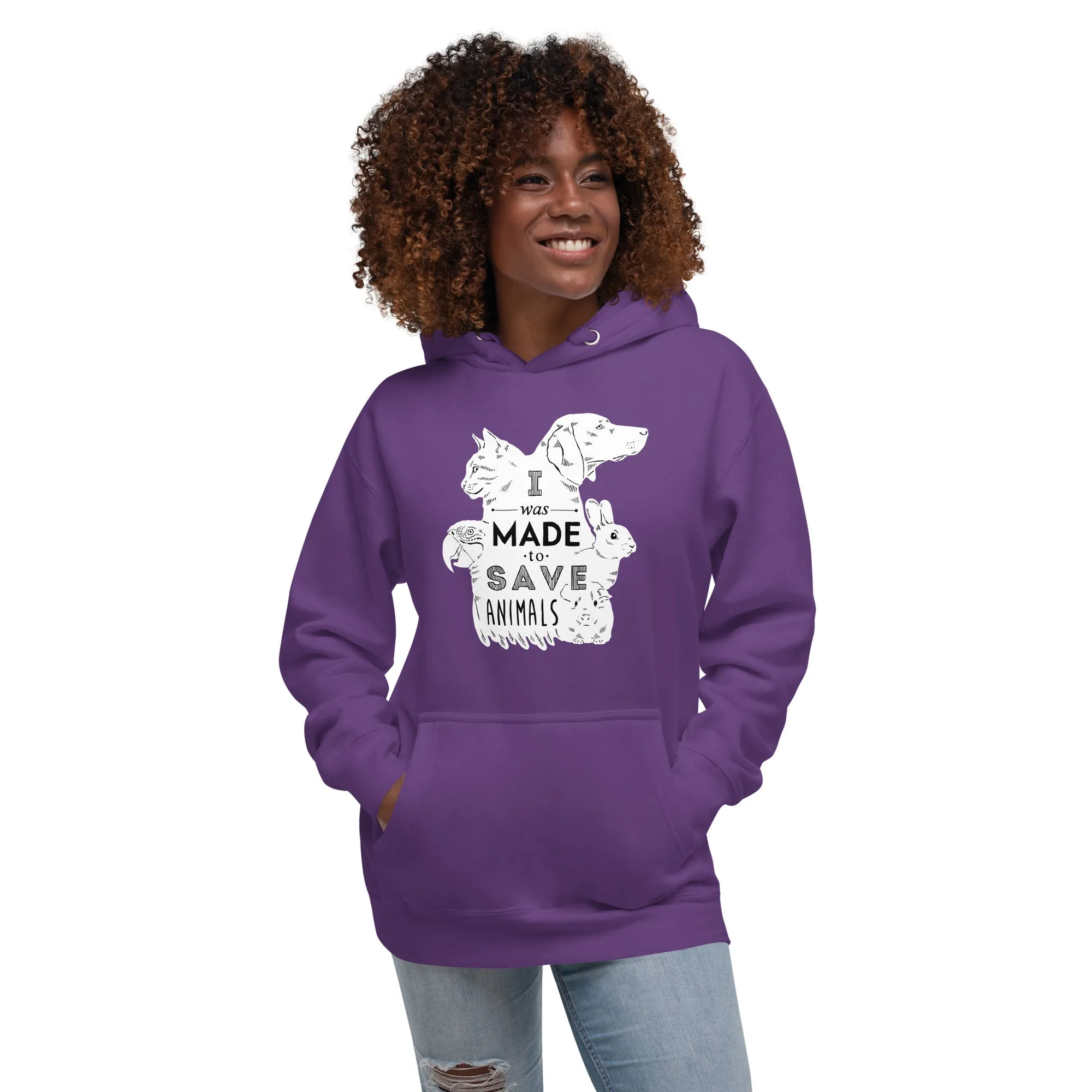 I was made to save animals Unisex Premium Hoodie