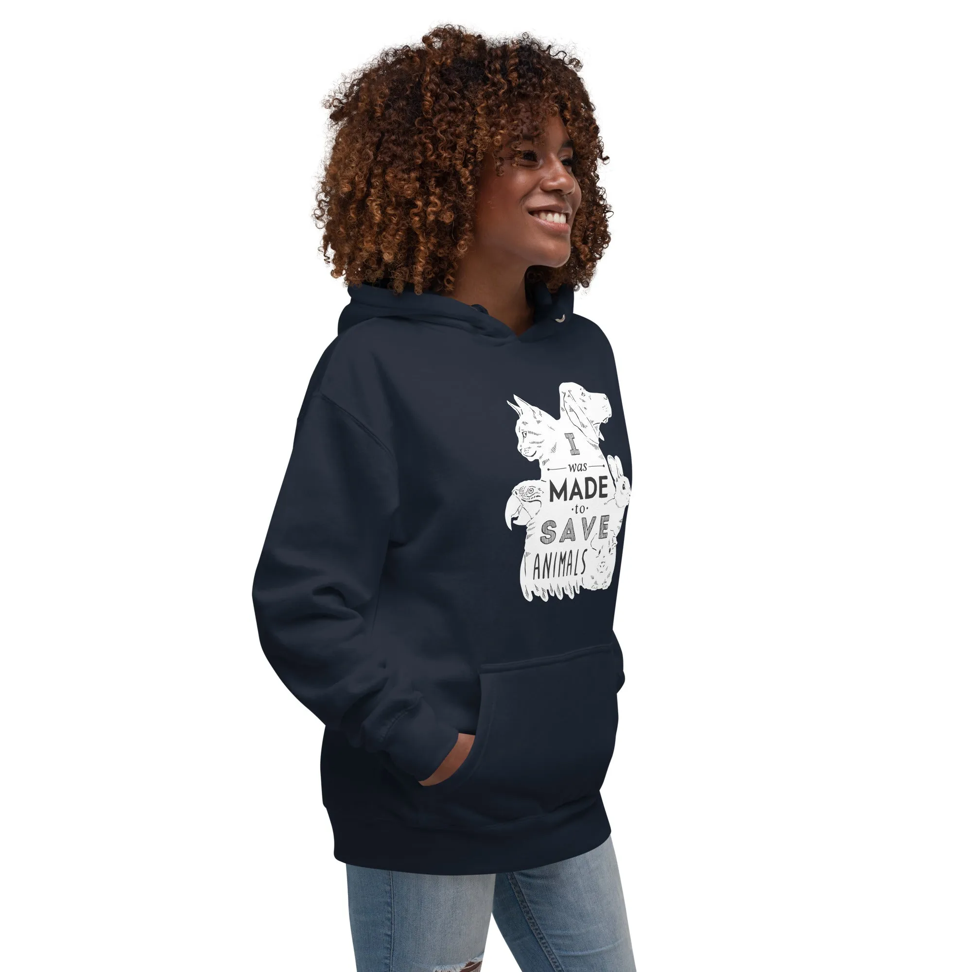 I was made to save animals Unisex Premium Hoodie