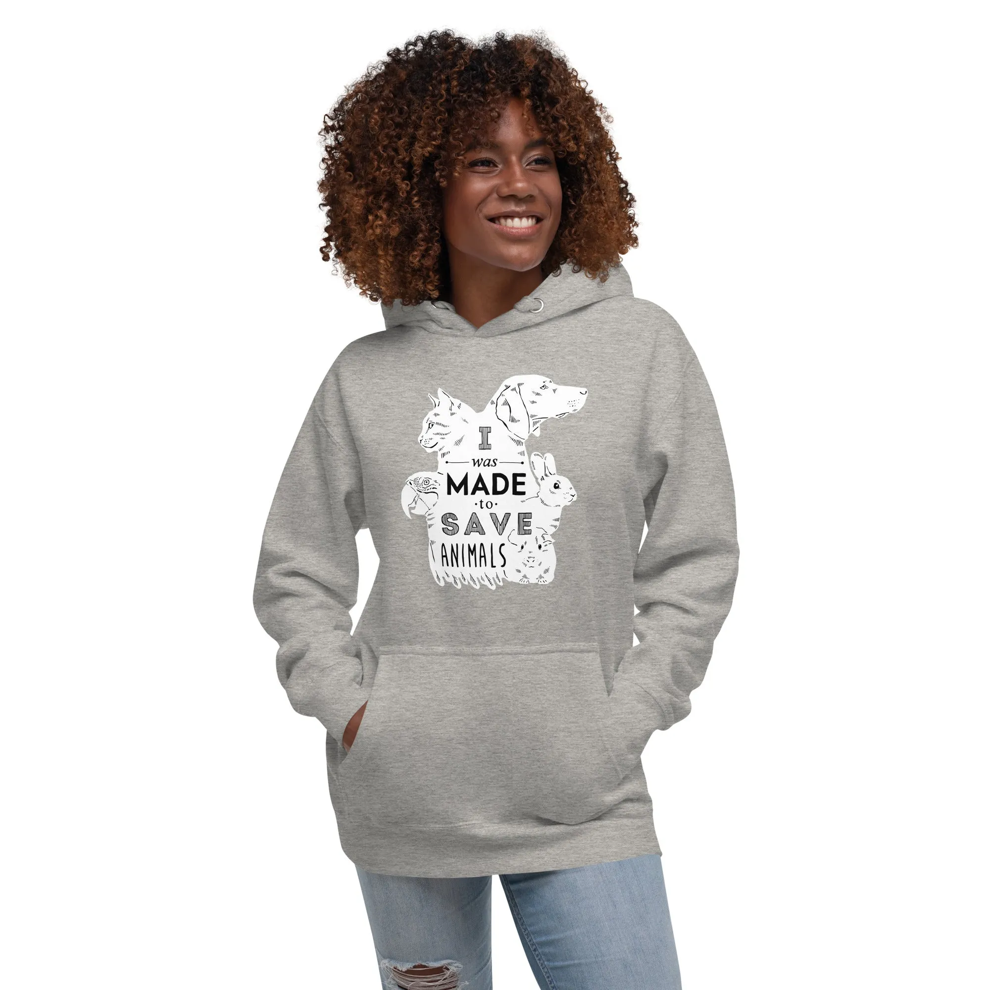 I was made to save animals Unisex Premium Hoodie