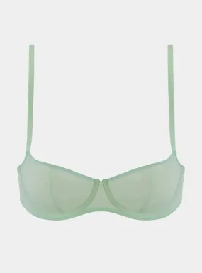 I.D. Line Underwired Fine Mesh Mint Cream Balcony Bra