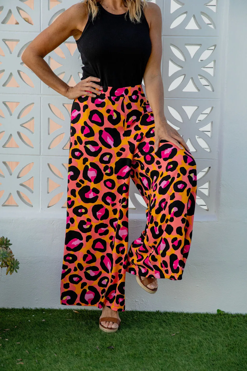 Larsa Wide Leg Pants in Classic Leopard by Kasey Rainbow