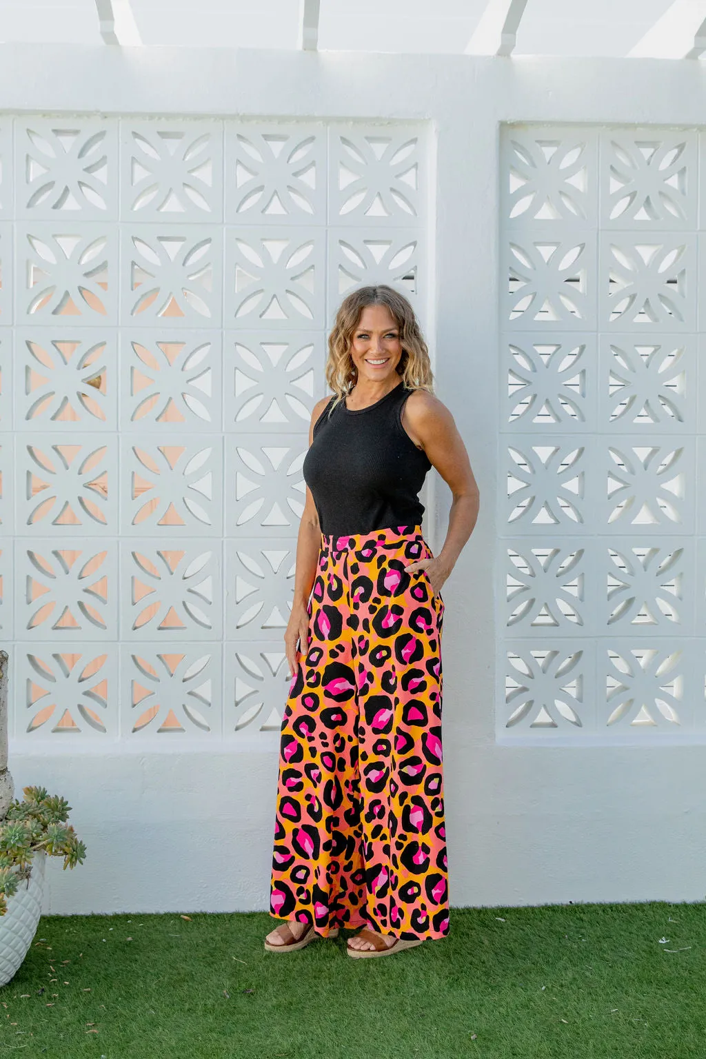 Larsa Wide Leg Pants in Classic Leopard by Kasey Rainbow