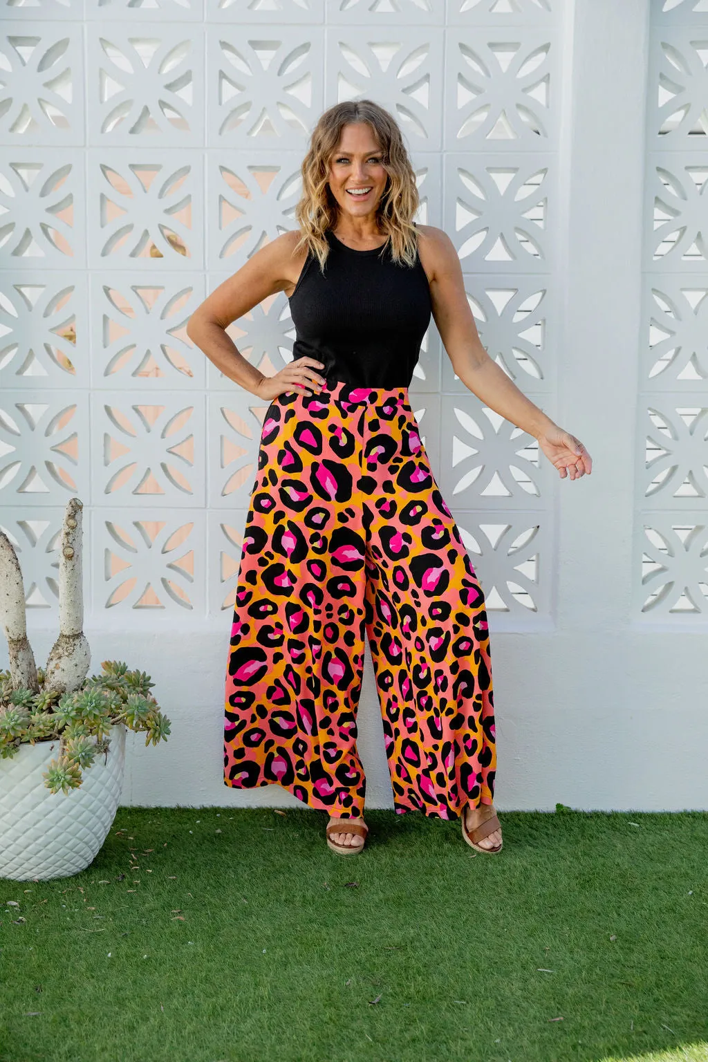 Larsa Wide Leg Pants in Classic Leopard by Kasey Rainbow