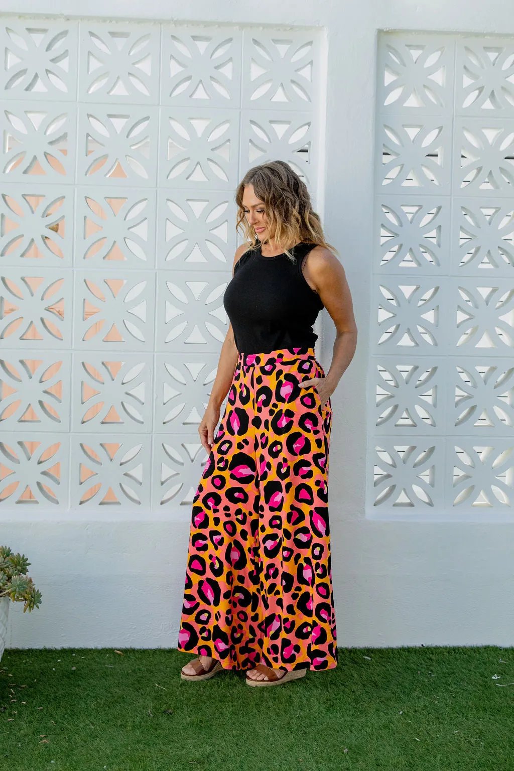 Larsa Wide Leg Pants in Classic Leopard by Kasey Rainbow