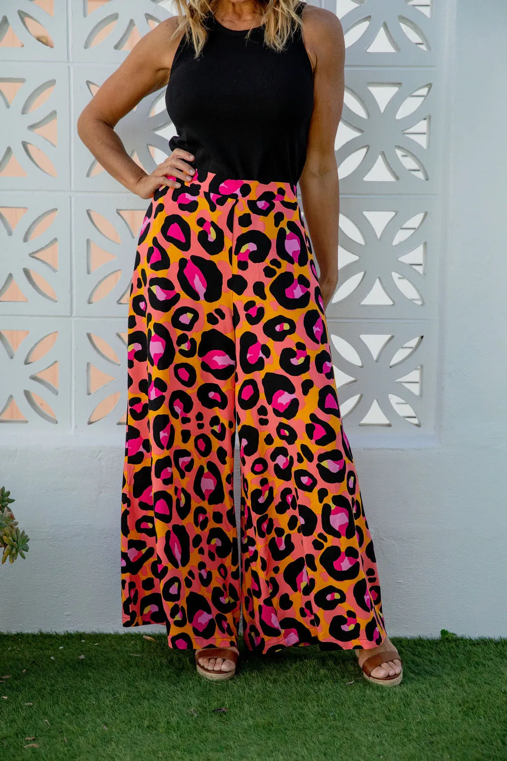 Larsa Wide Leg Pants in Classic Leopard by Kasey Rainbow