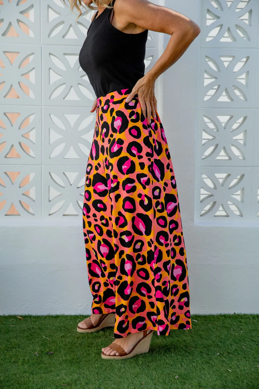 Larsa Wide Leg Pants in Classic Leopard by Kasey Rainbow