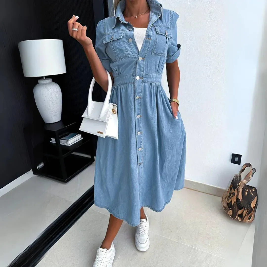 Lennon - Chic Denim Midi Dress