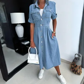 Lennon - Chic Denim Midi Dress