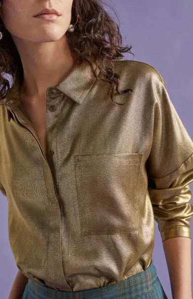 Luche Metallic Shirt | Gold