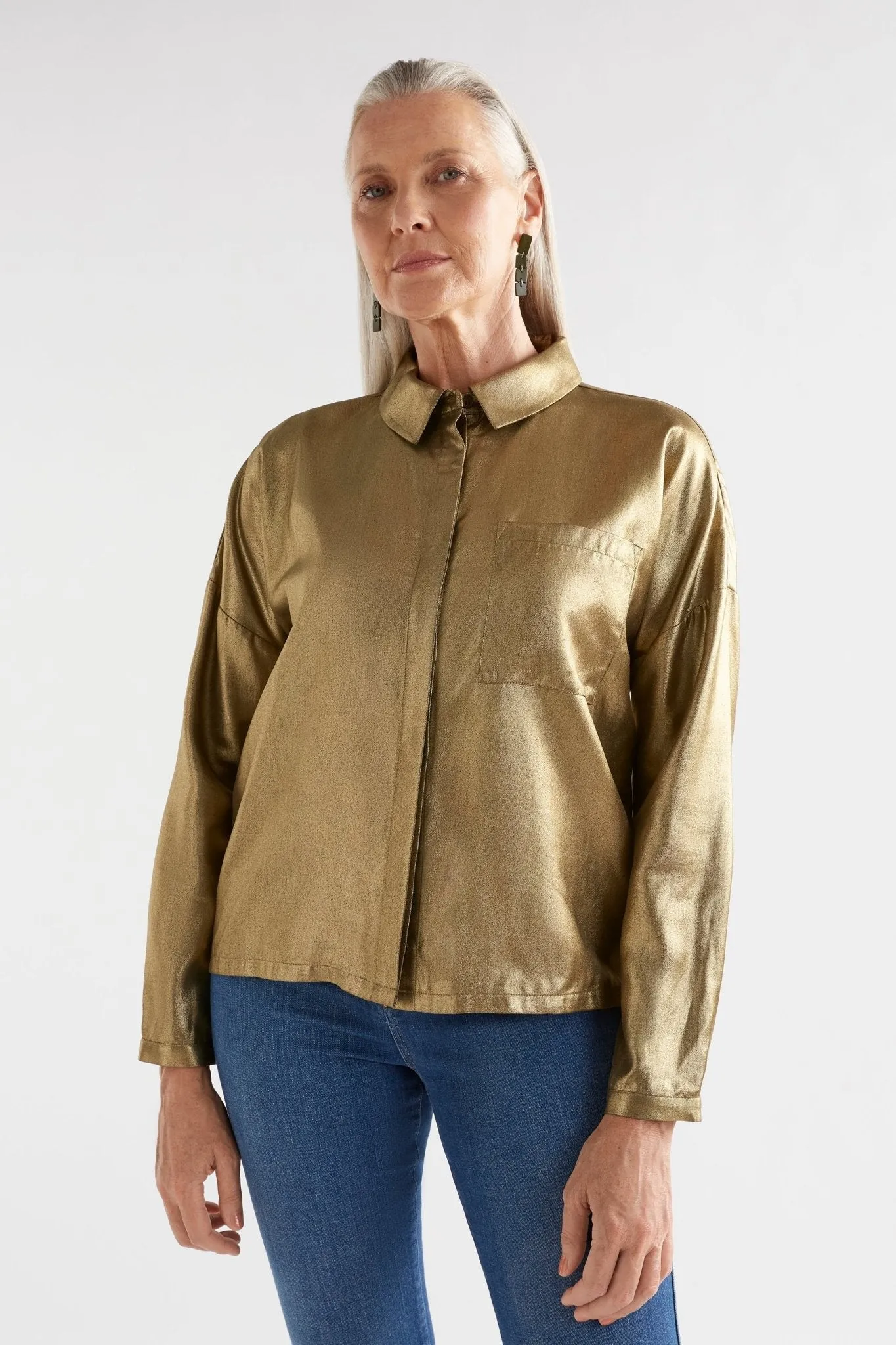 Luche Metallic Shirt | Gold