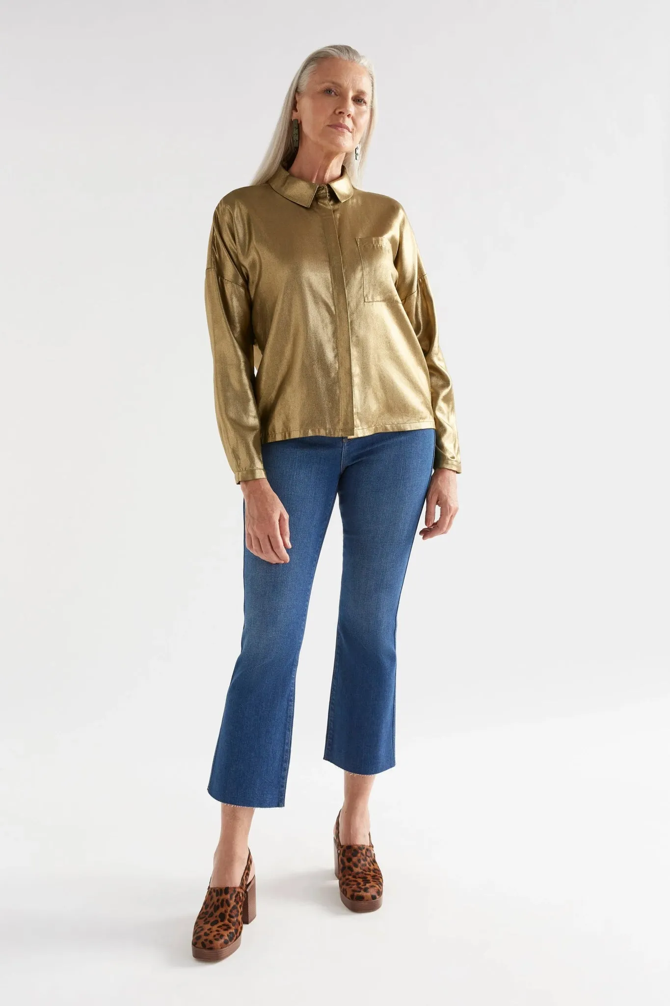 Luche Metallic Shirt | Gold